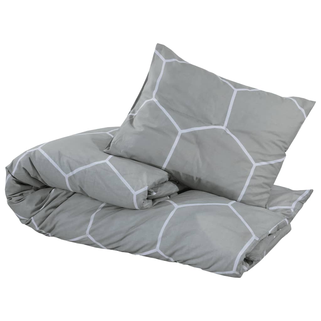 Duvet cover set, grey, 220x240cm, cotton