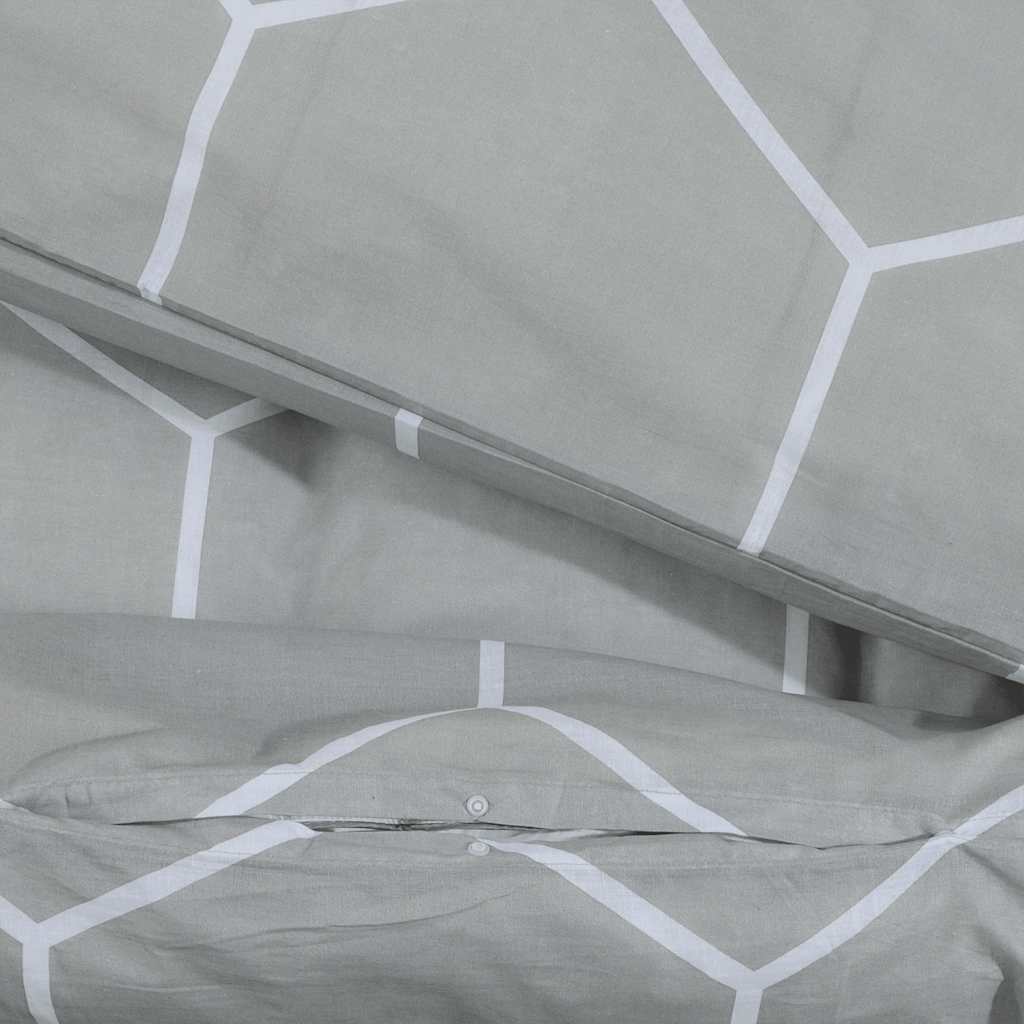 Duvet cover set, grey, 220x240cm, cotton