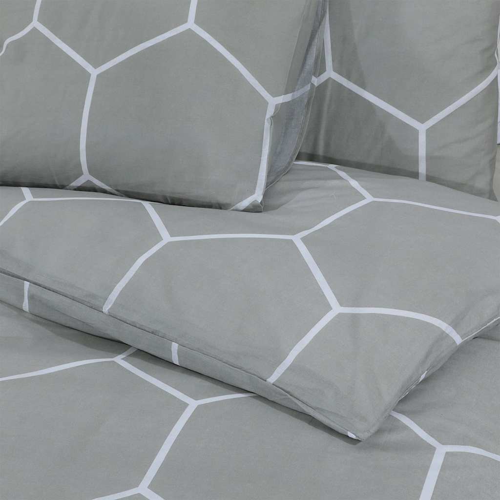 Duvet cover set, grey, 220x240cm, cotton
