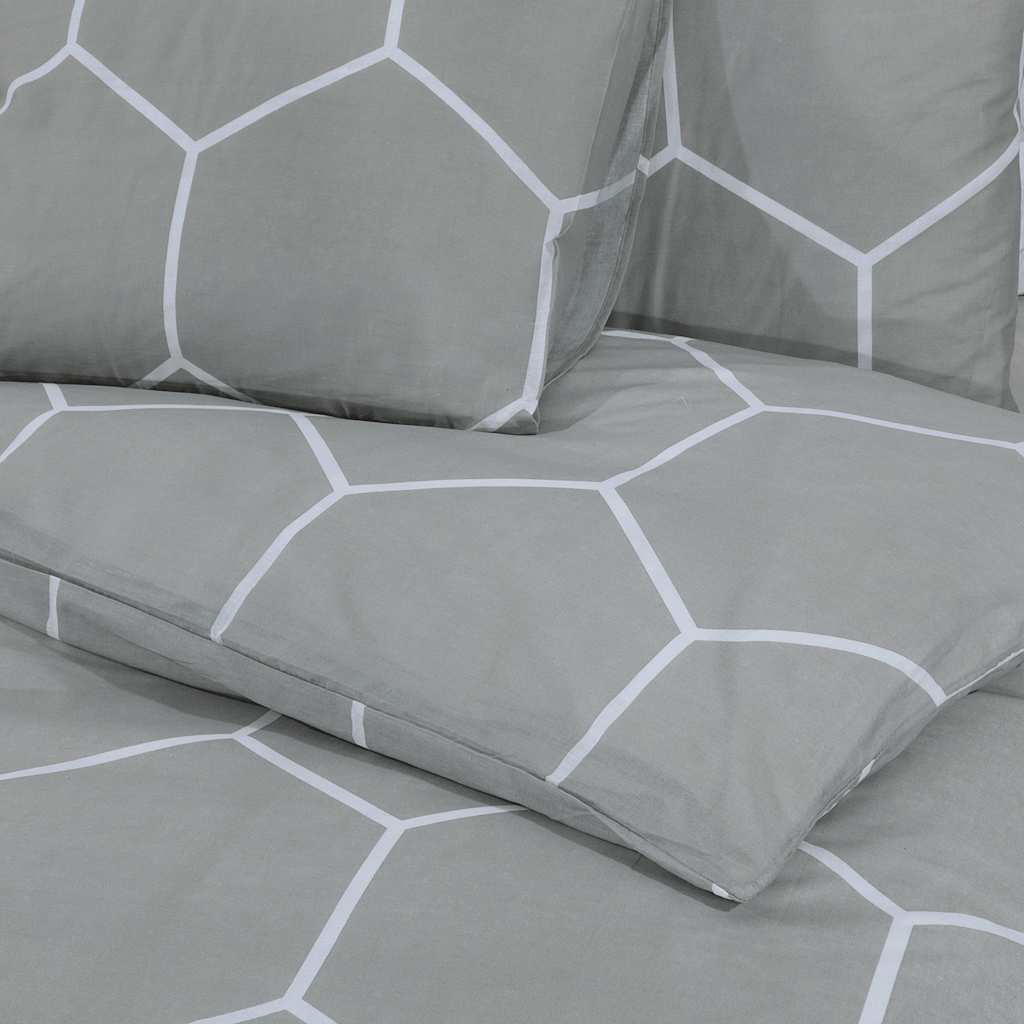 Duvet cover set, grey, 155x220cm, cotton