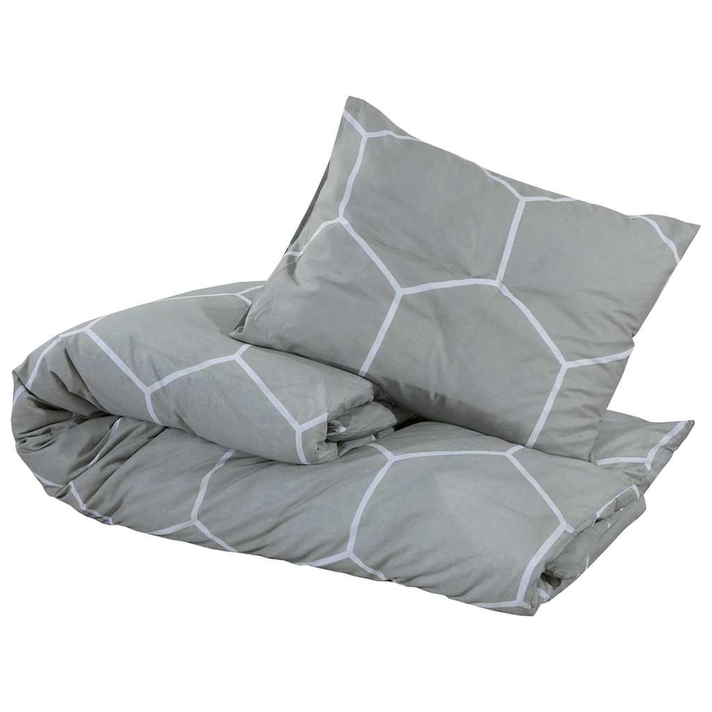 Duvet cover set, grey, 140x200cm, cotton