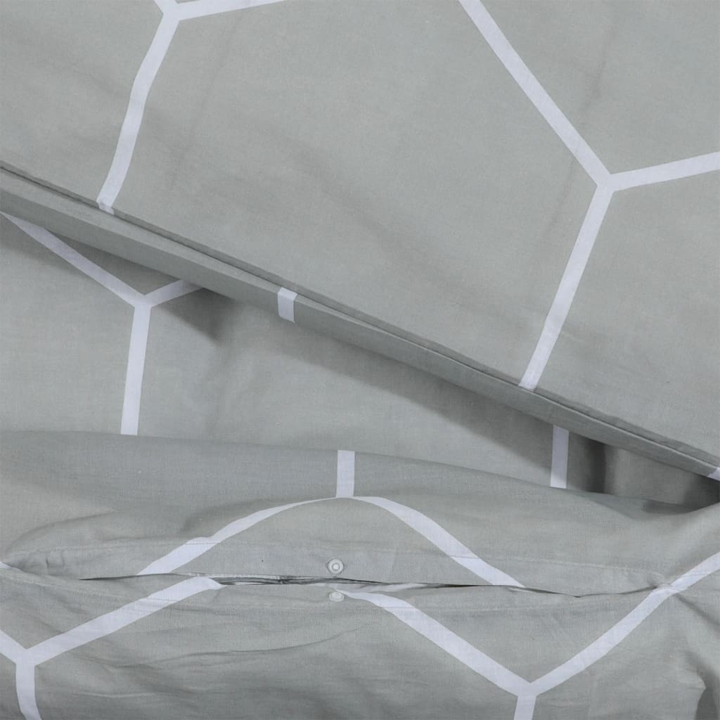 Duvet cover set, grey, 140x200cm, cotton