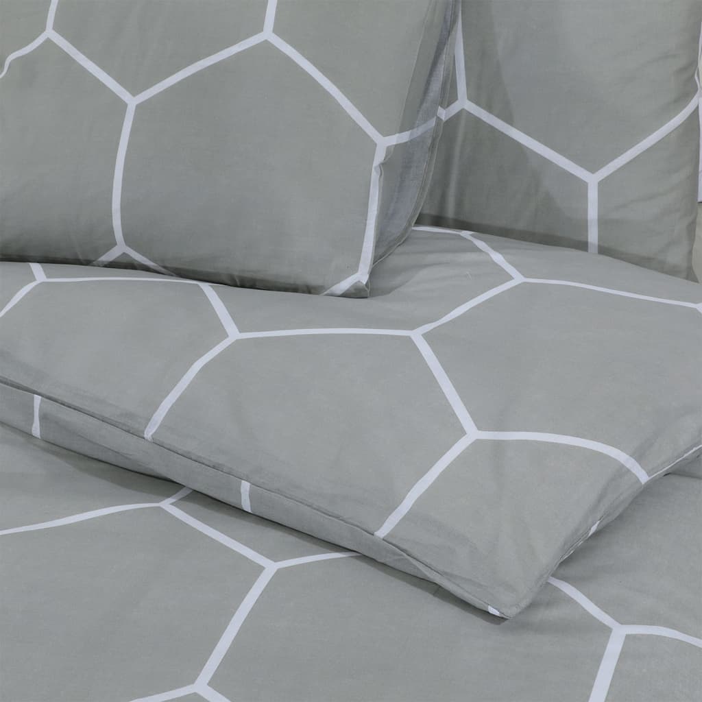 Duvet cover set, grey, 140x200cm, cotton
