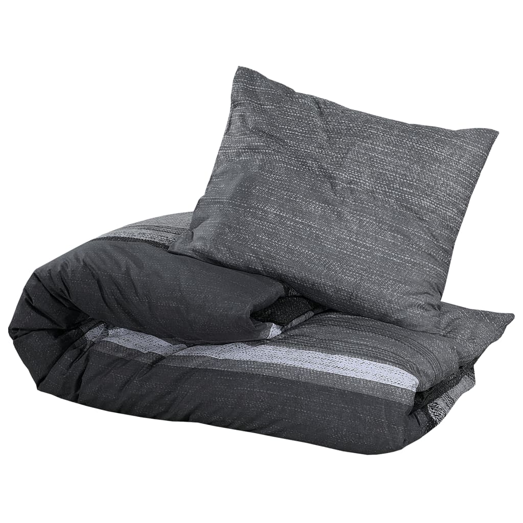 Duvet cover set, dark grey, 200x200cm, cotton