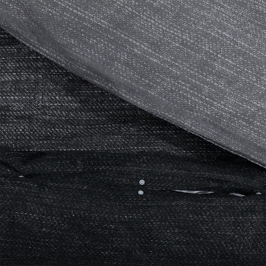 Duvet cover set, dark grey, 200x200cm, cotton