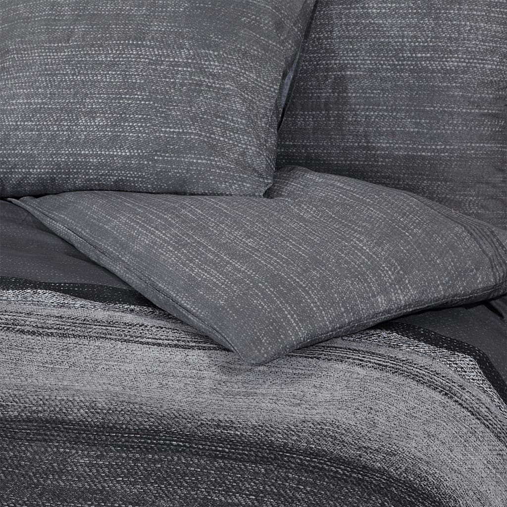 Duvet cover set, dark grey, 200x200cm, cotton