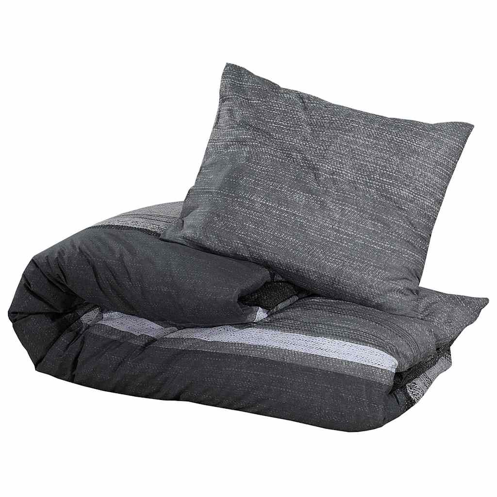 Duvet cover set, dark grey, 140x200cm, cotton
