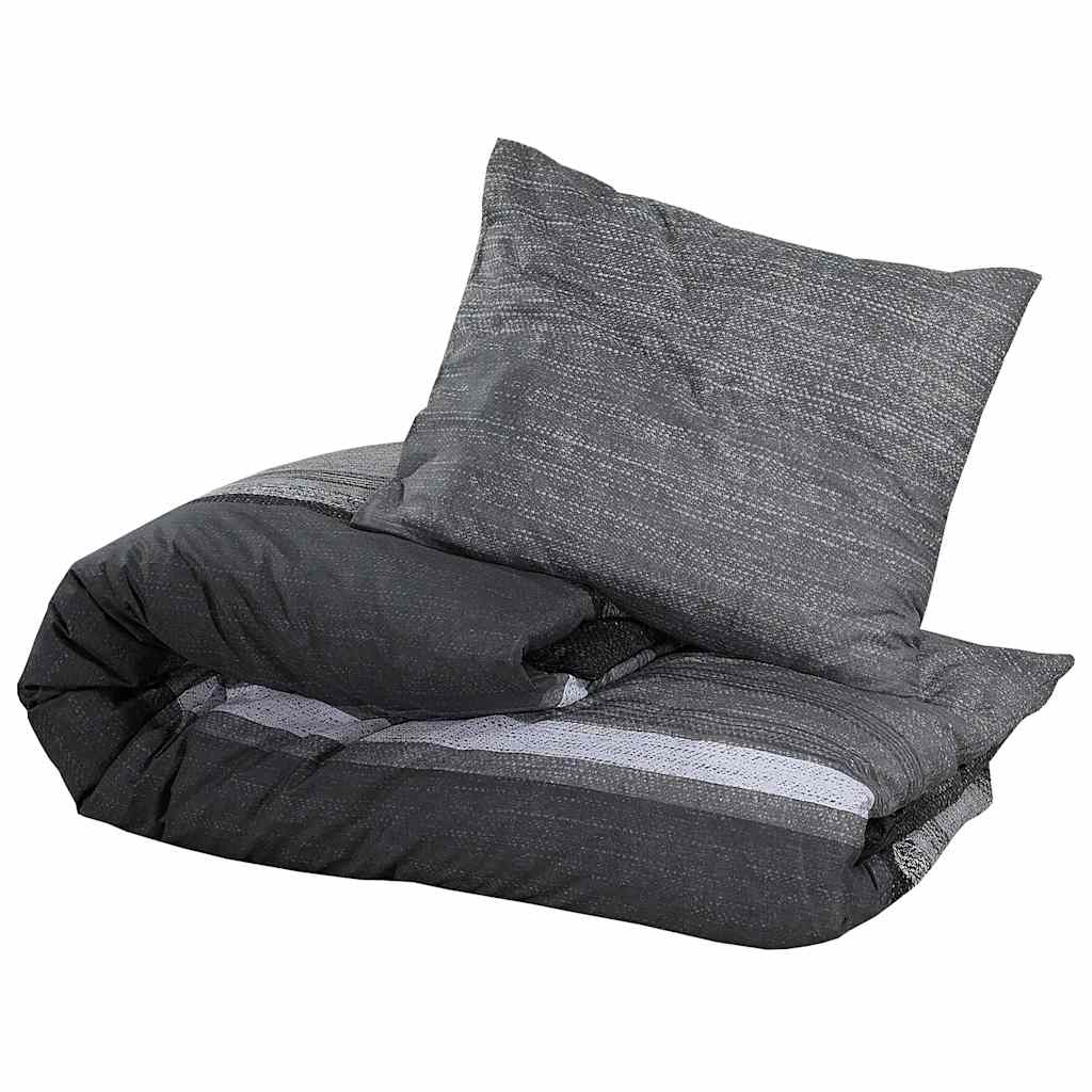 Duvet cover set, dark grey, 220x240cm, cotton