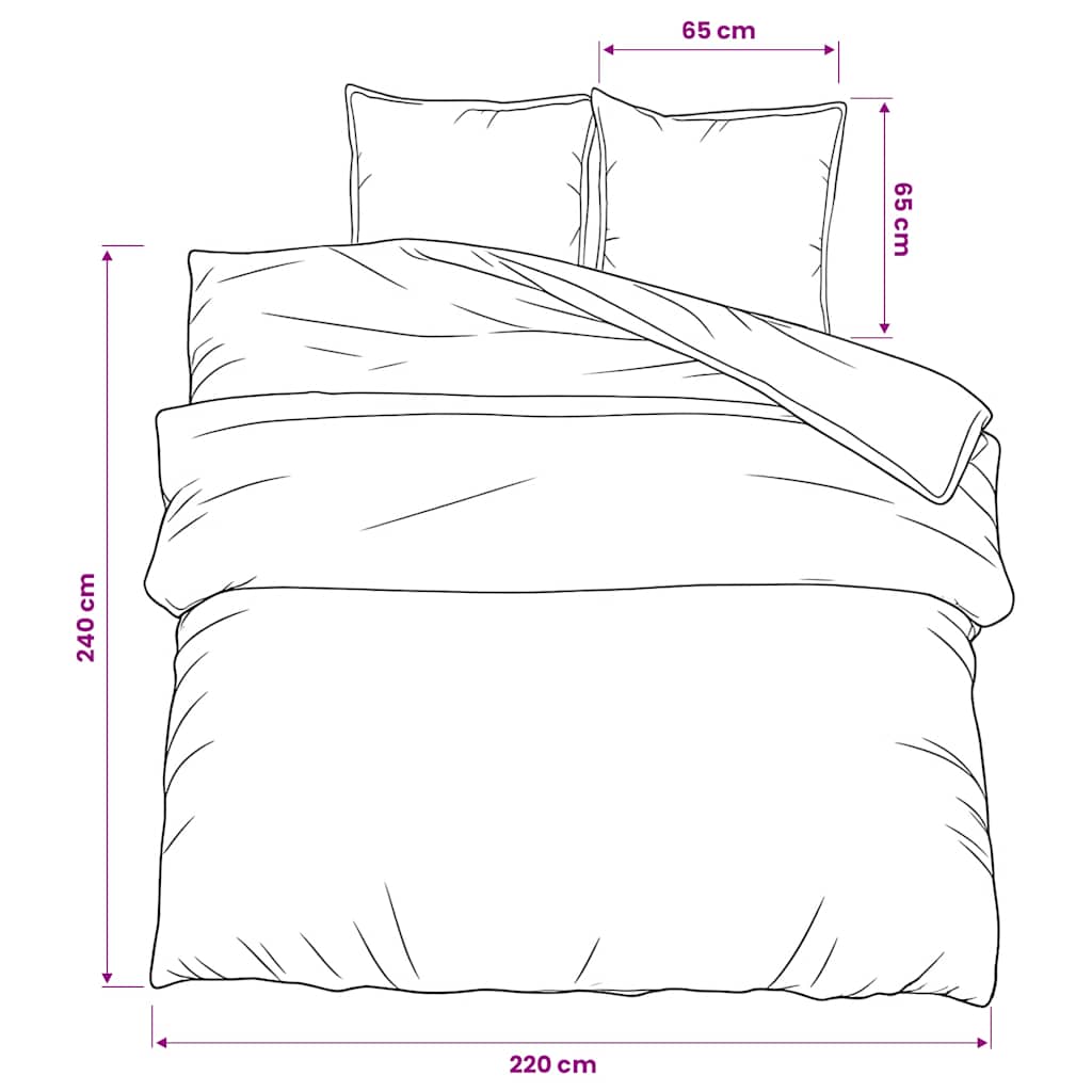 Duvet cover set, dark grey, 220x240cm, cotton