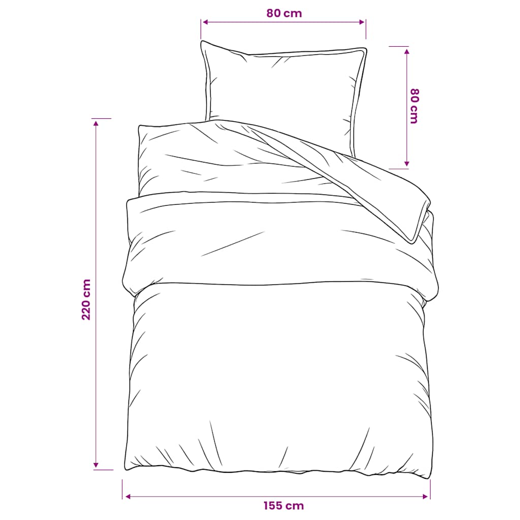 Duvet cover set, dark grey, 155x220cm, cotton