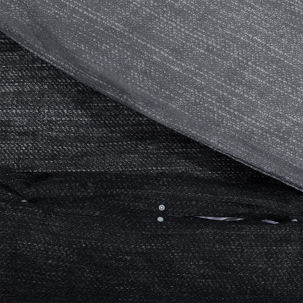 Duvet cover set, dark grey, 140x200cm, cotton