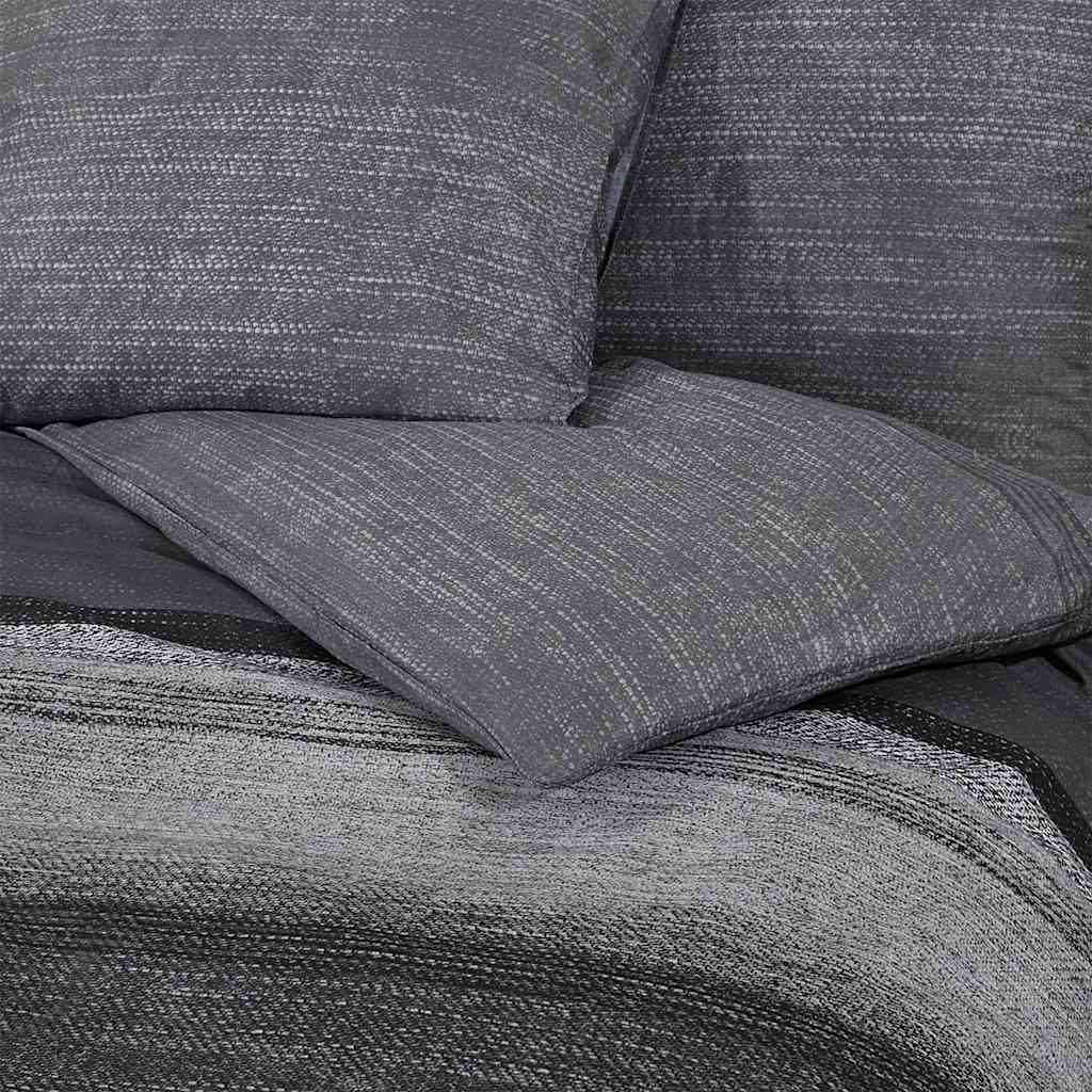 Duvet cover set, dark grey, 140x200cm, cotton