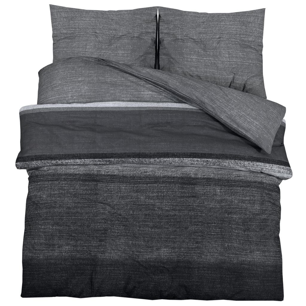 Duvet cover set, dark grey, 260x220cm, cotton