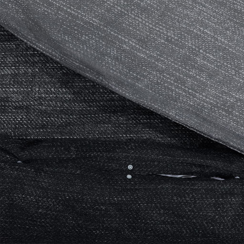 Duvet cover set, dark grey, 260x220cm, cotton