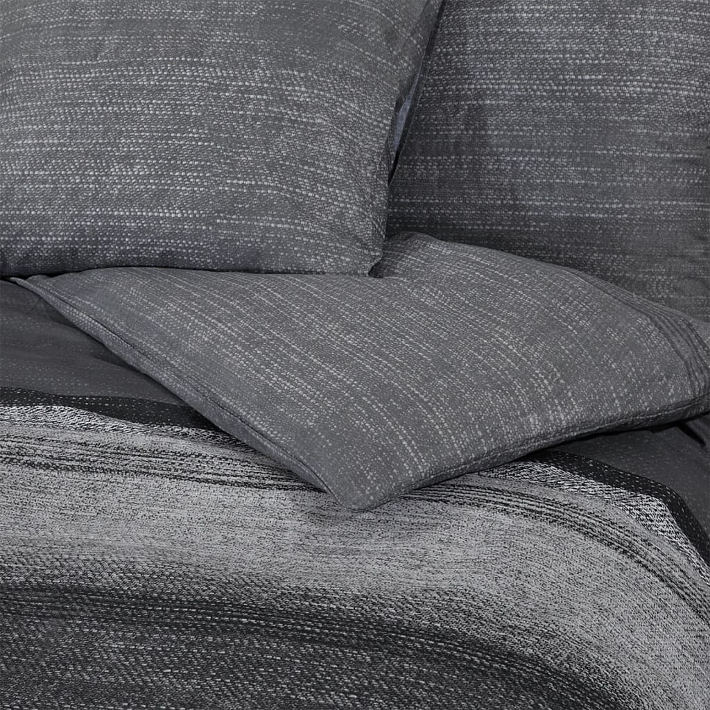 Duvet cover set, dark grey, 260x220cm, cotton