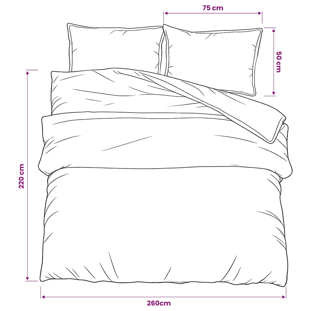 Duvet cover set, dark grey, 260x220cm, cotton