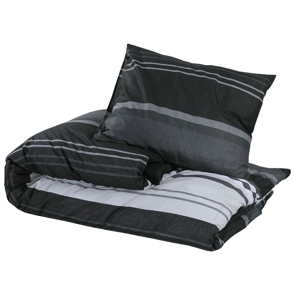 Duvet cover set, black and white, 140x200cm, cotton