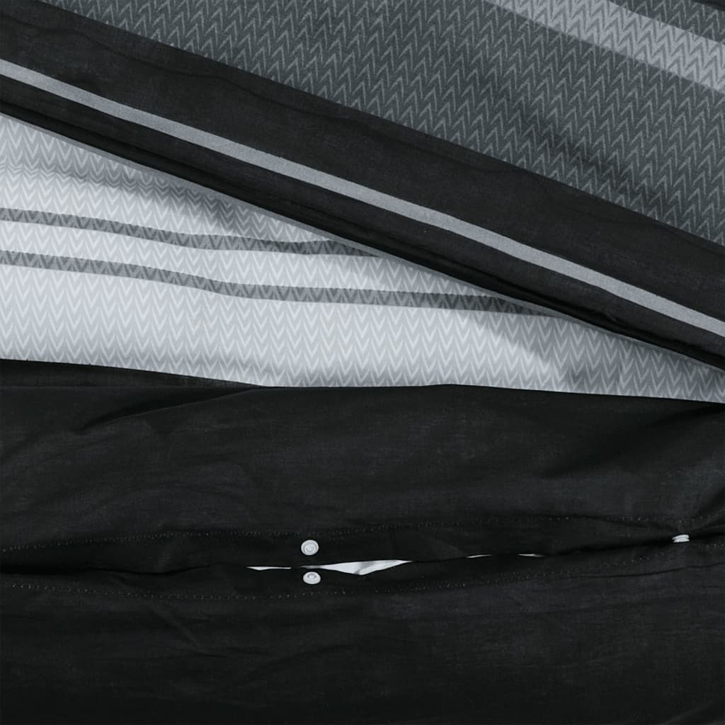 Duvet cover set, black and white, 140x200cm, cotton
