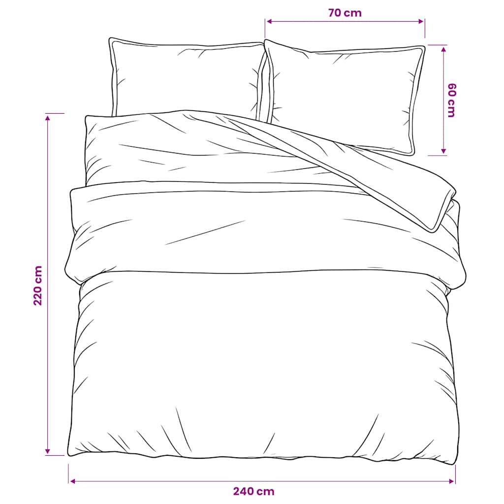 Duvet cover set, pink, 240x220cm, cotton