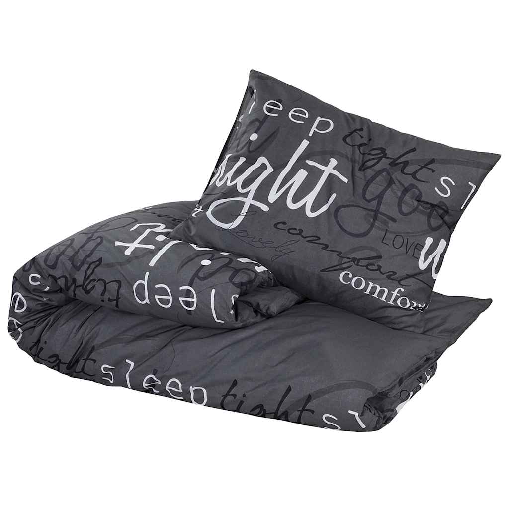 Bed linen set, black, 260x240cm, cotton