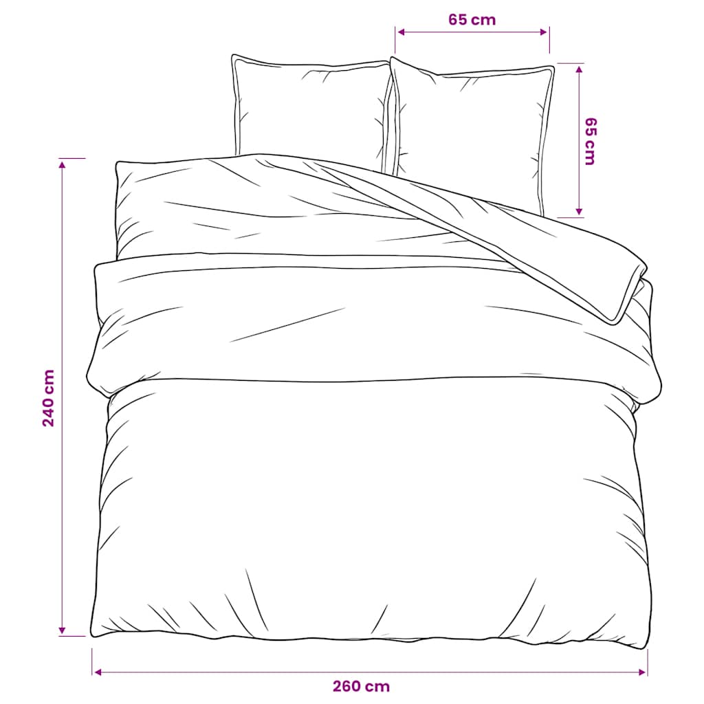 Bed linen set, black, 260x240cm, cotton