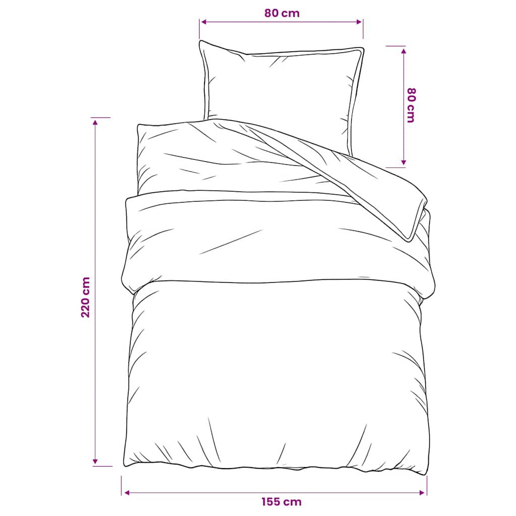 Bed linen set, black, 155x220cm, cotton