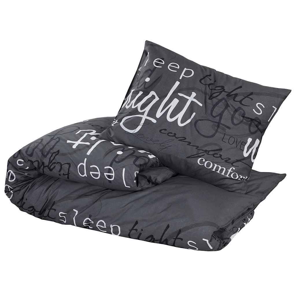 Bed linen set, black, 140x200cm, cotton
