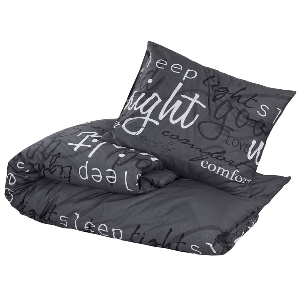 Duvet cover set, black, 200x200cm, cotton