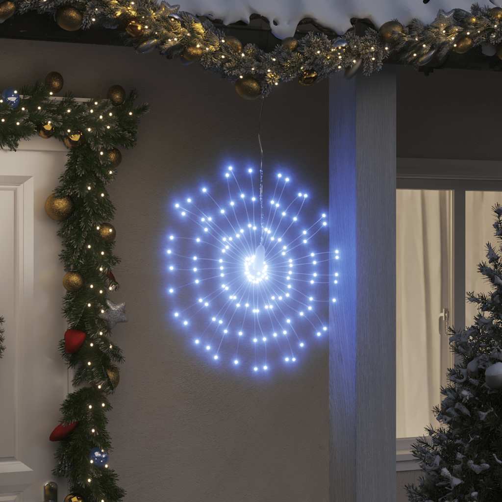 Ziemassvētku uguņošanas gaismas, 4 gab., auksti baltas, 140 LED