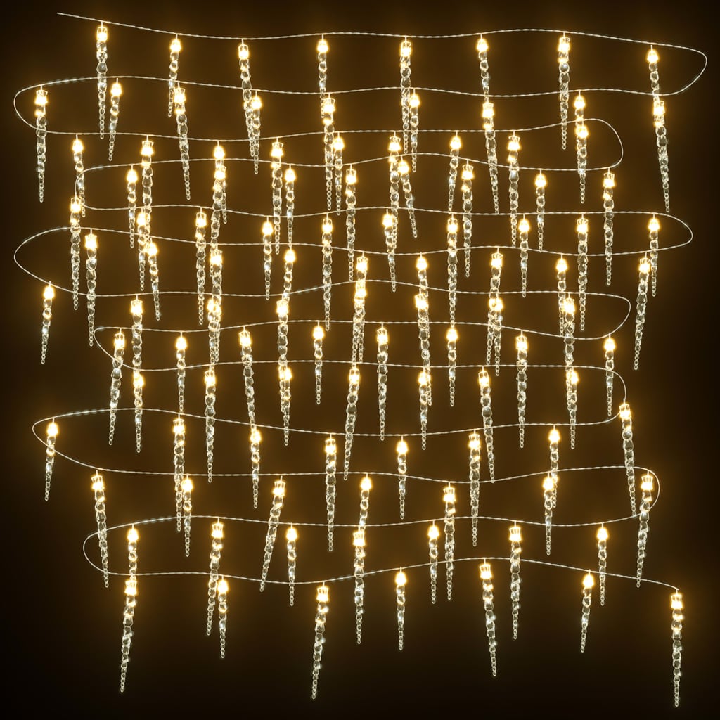 Kalėdinė varveklio lemputė WINTERFALL, 100 LED, šiltai balta, 10 m, akrilas, PVC