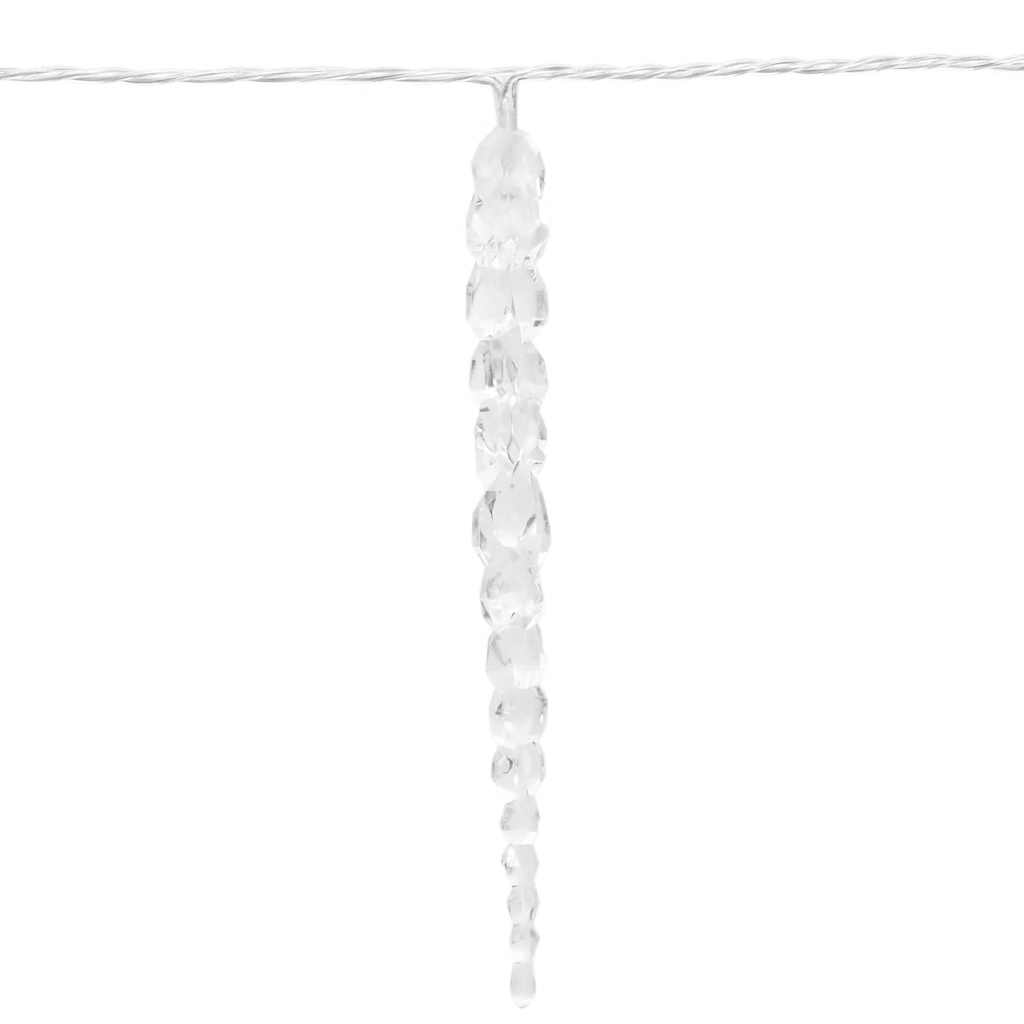 Ziemassvētku virtene lāstekas, 200 zilas LED, akrils/PVC, 20m