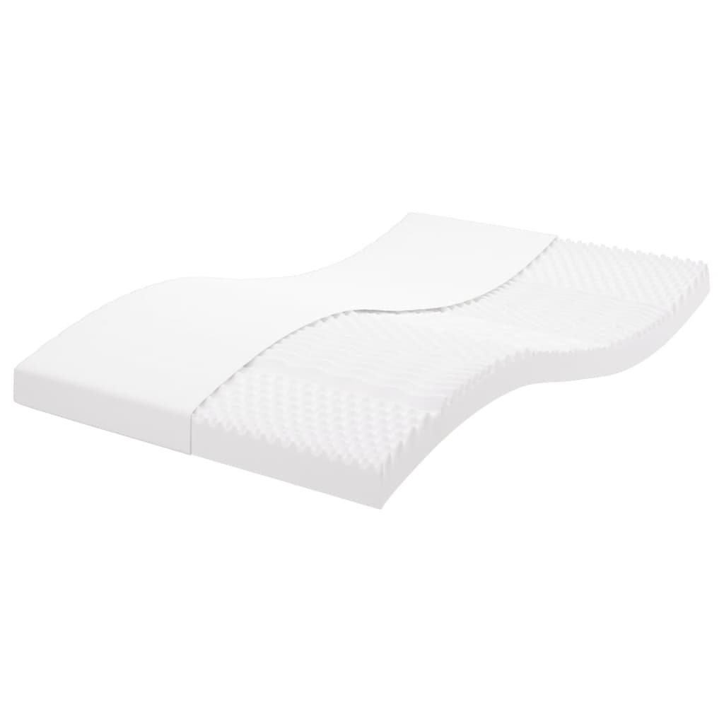 Foam mattress, white, 140x190cm, 20ILD firmness, 7 zones