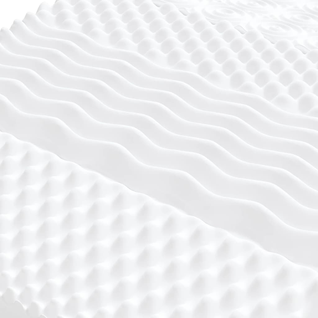 Foam mattress, white, 140x190cm, 20ILD firmness, 7 zones