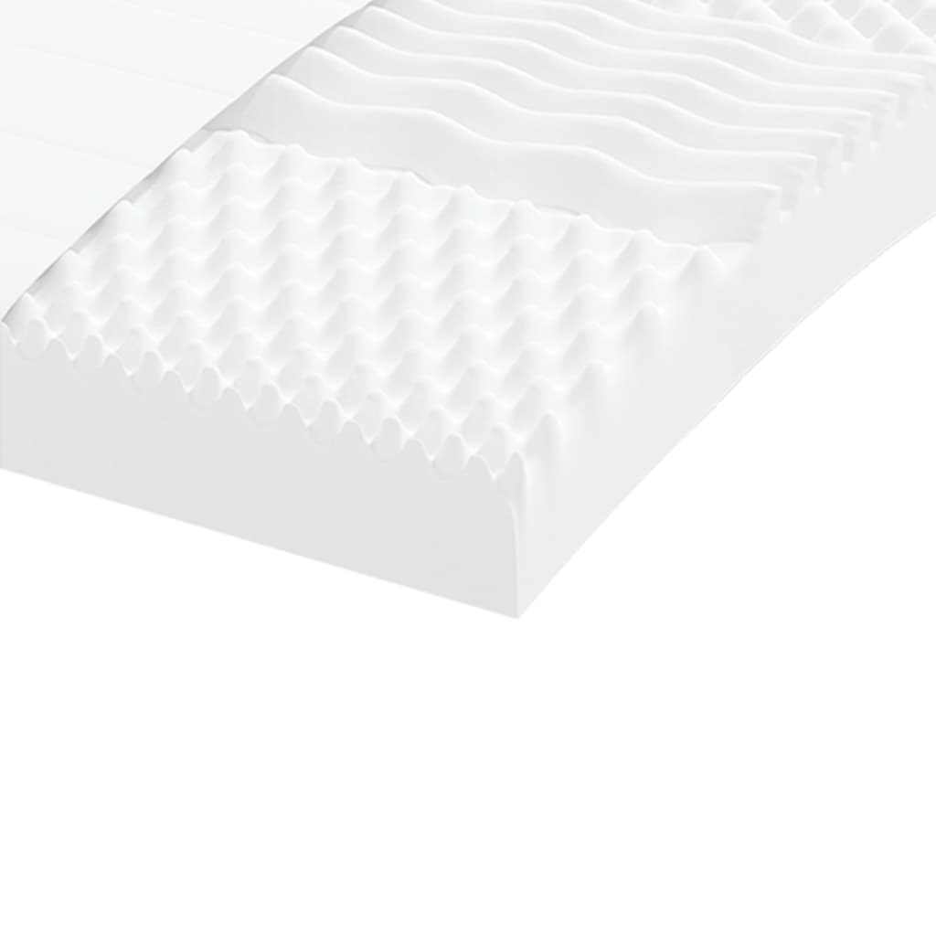 Foam mattress, white, 140x190cm, 20ILD firmness, 7 zones