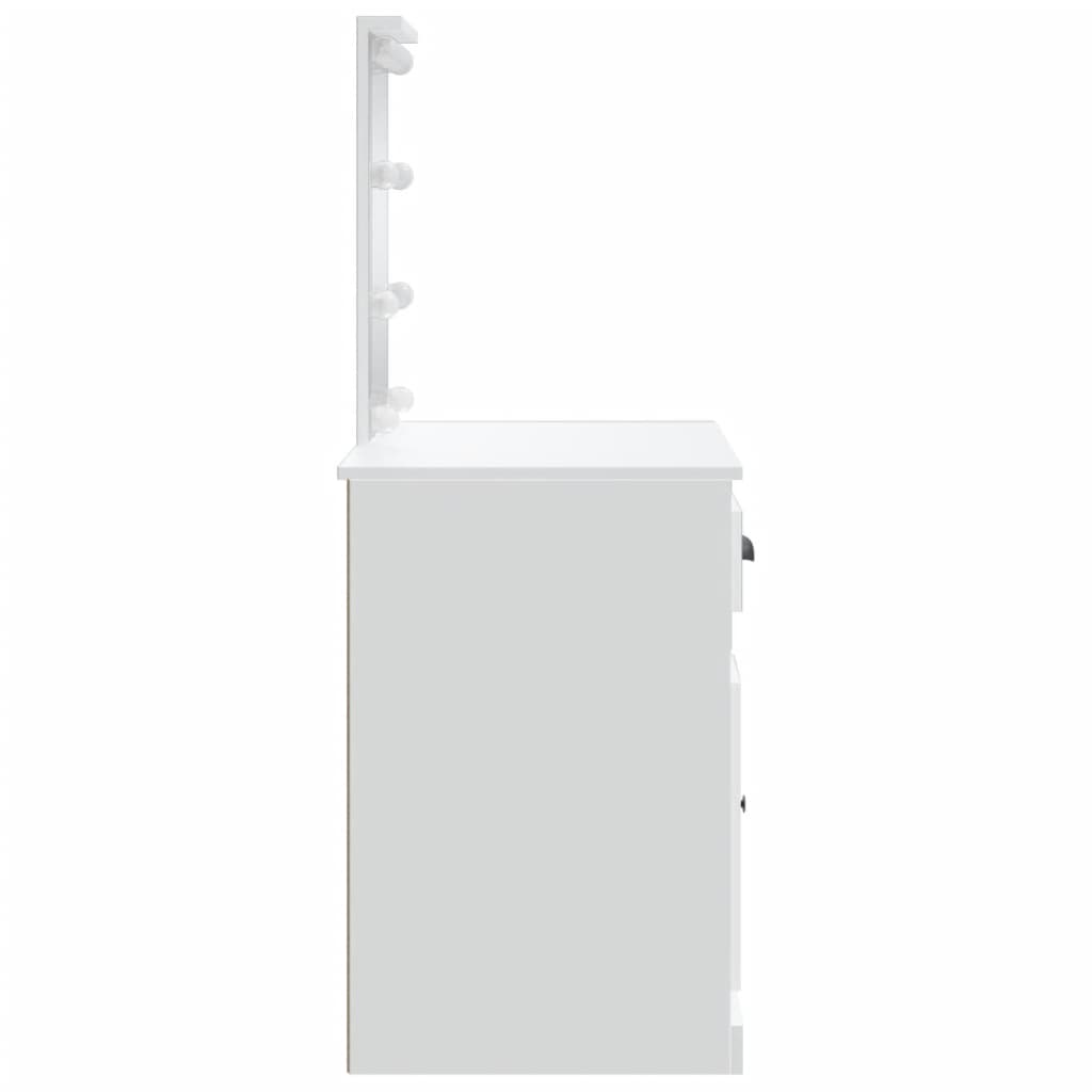 Vanity Table with LED Lights, White, 90x42x132.5cm