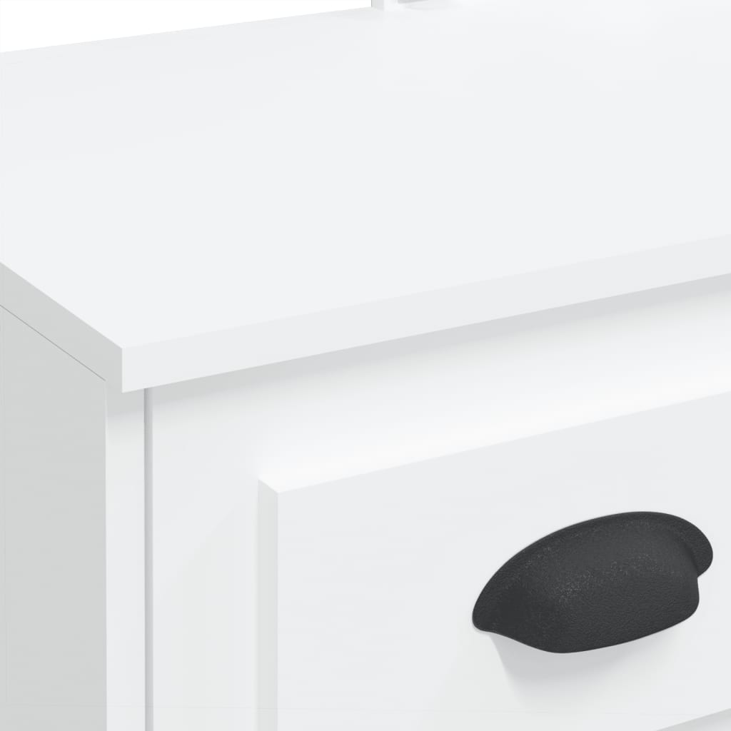Vanity Table with LED Lights, White, 90x42x132.5cm