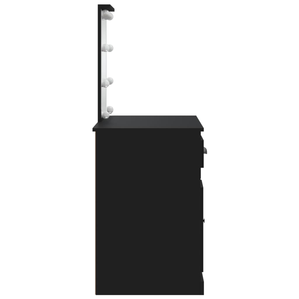 Cosmetic Table with LED Lights, Black, 90x42x132.5cm