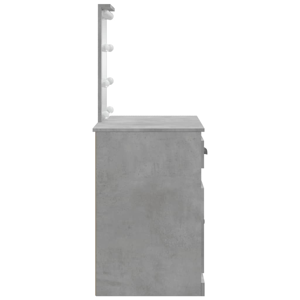 Dressing table with LED lights, concrete, 90x42x132.5cm
