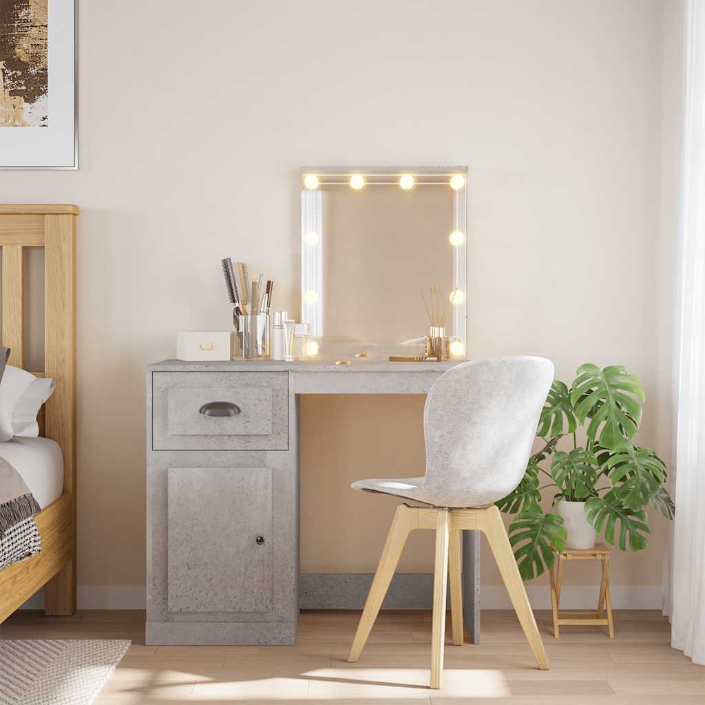 Dressing table with LED lights, concrete, 90x42x132.5cm