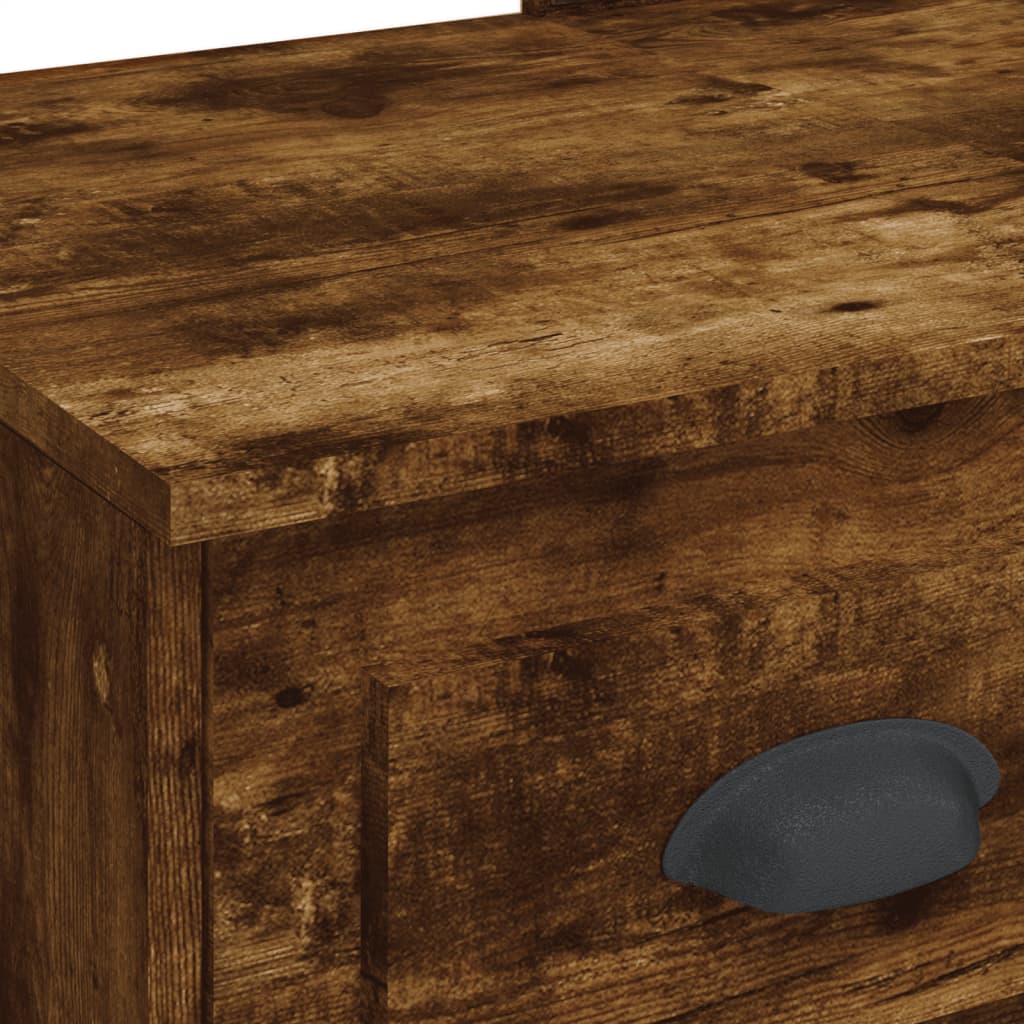 Cosmetic table with LED lights, smoky, 90x42x132.5cm