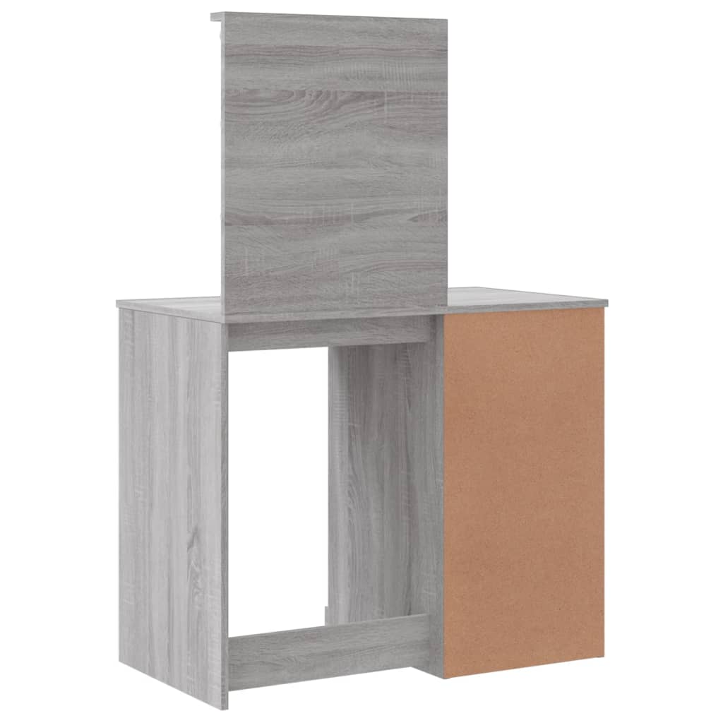 Cosmetic table with LED lights, grey, 90x42x132.5cm