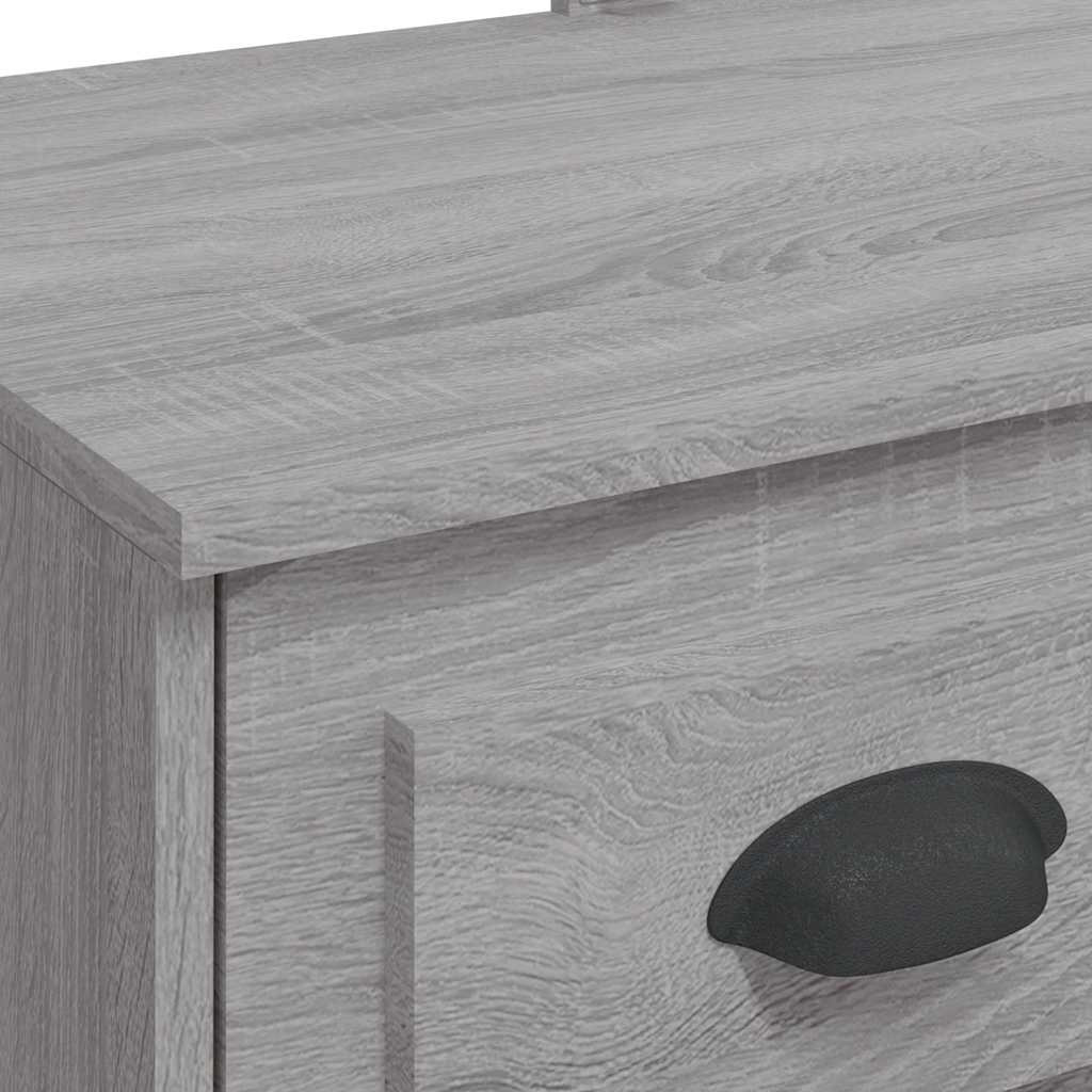 Tualetes galdiņš ar LED gaismām, pelēks, 90x42x132,5cm