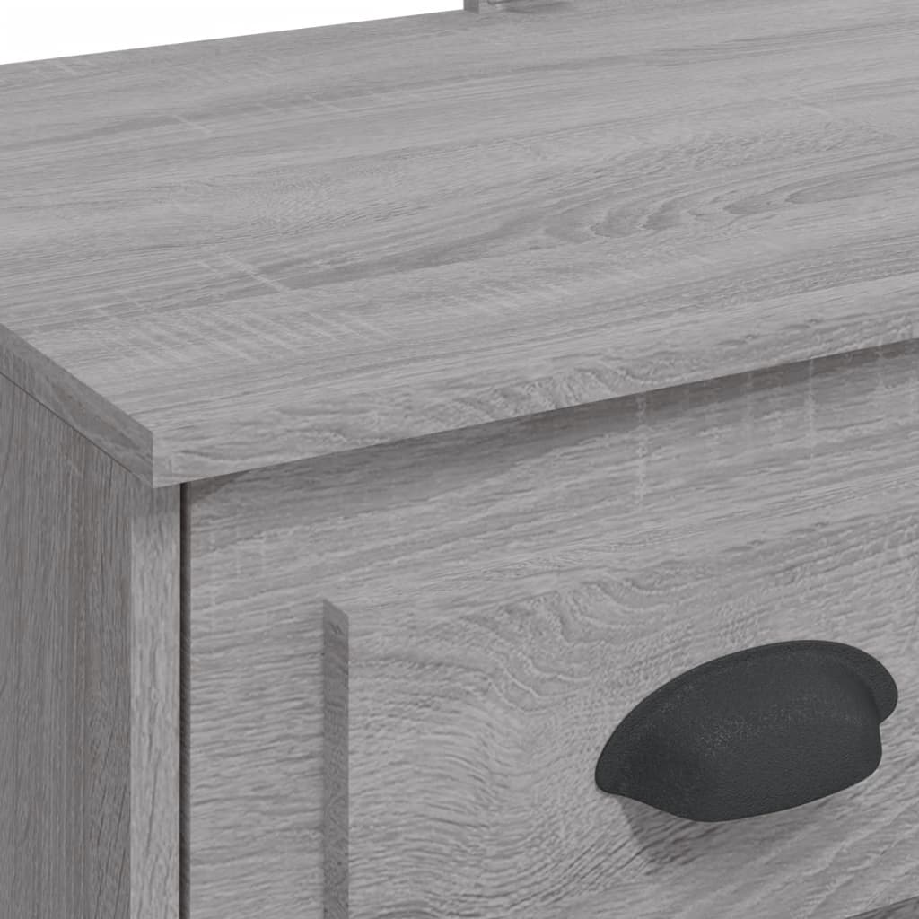 Cosmetic table with LED lights, grey, 90x42x132.5cm