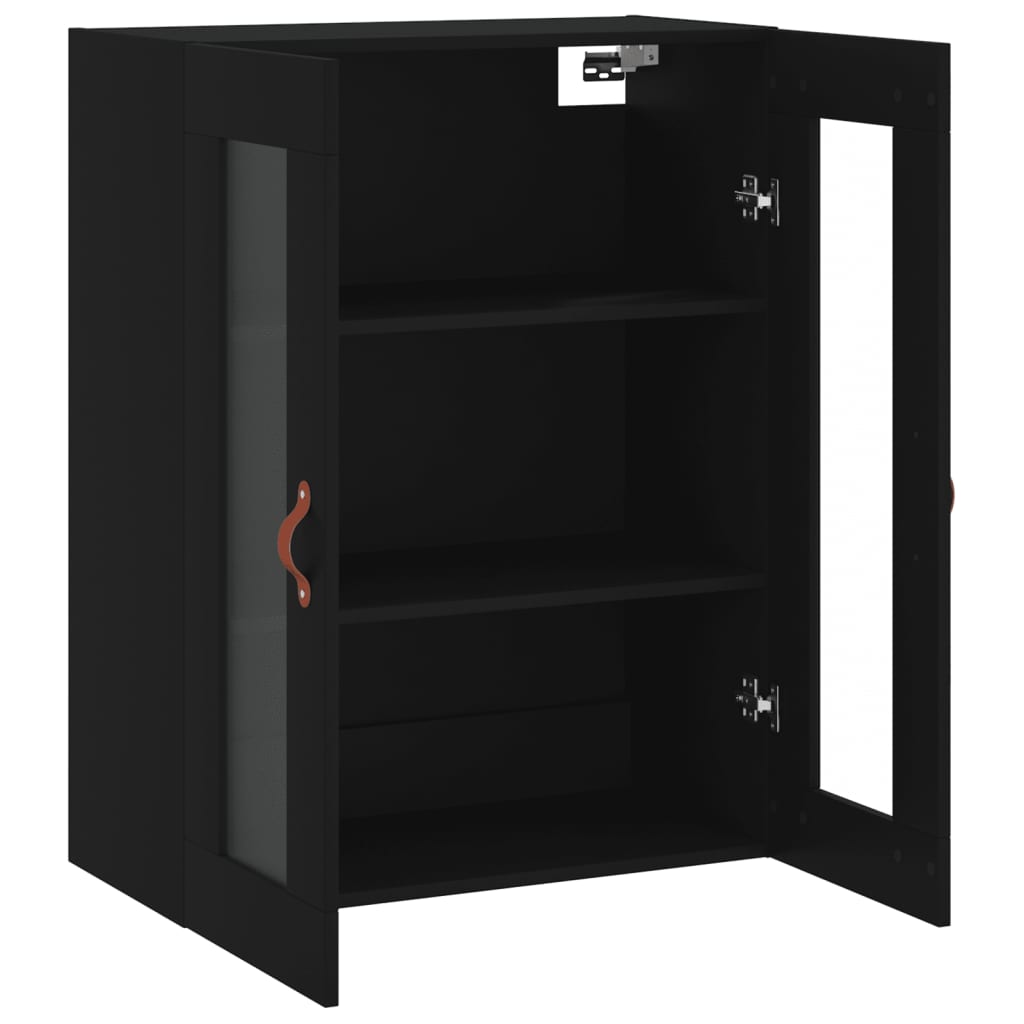 Wall-mounted cabinet, black, 69.5x34x90cm
