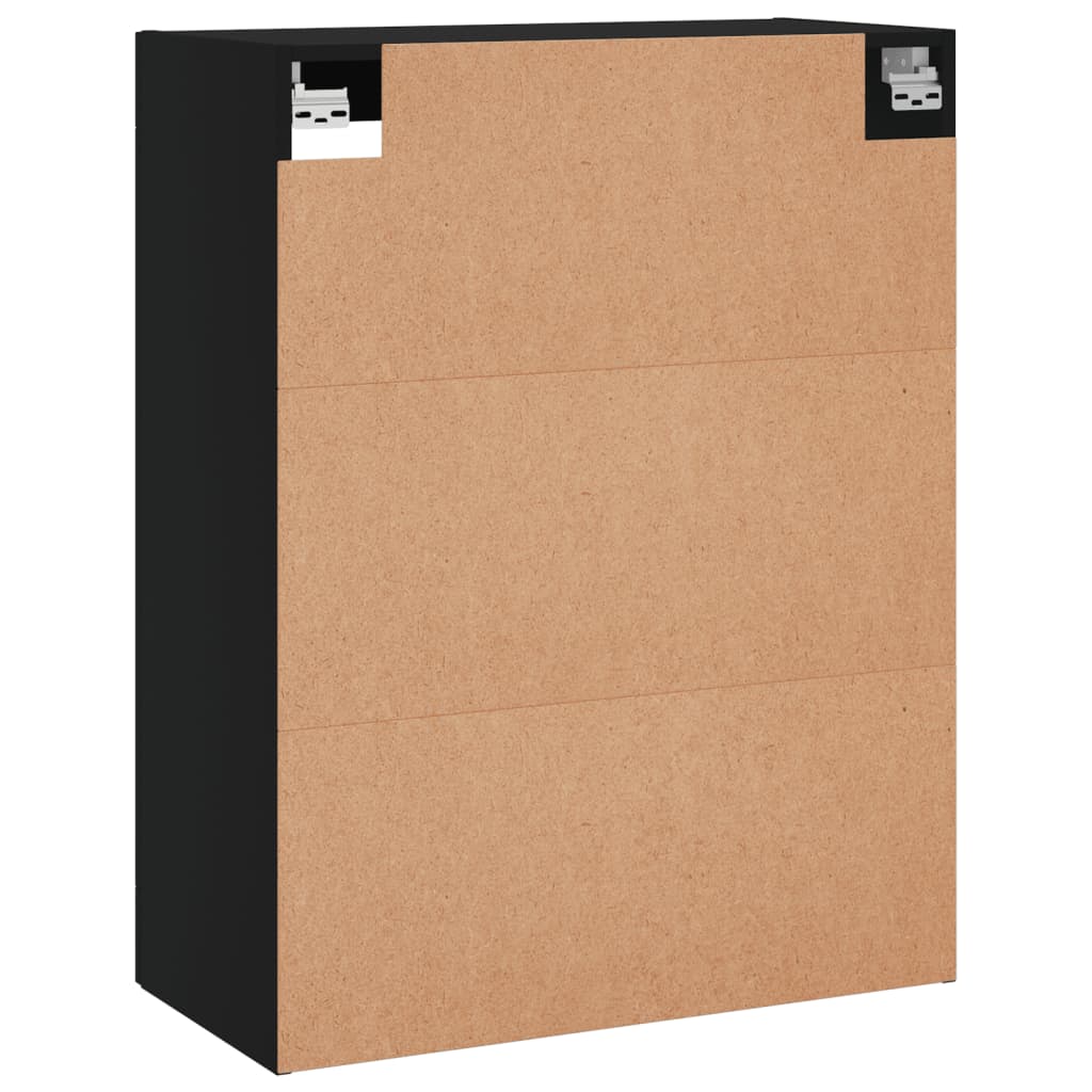 Wall-mounted cabinet, black, 69.5x34x90cm