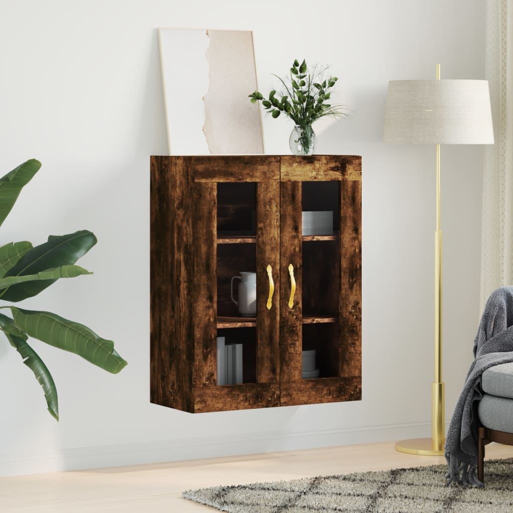 Wall-mounted cabinet, smoked oak, 69.5x34x90cm