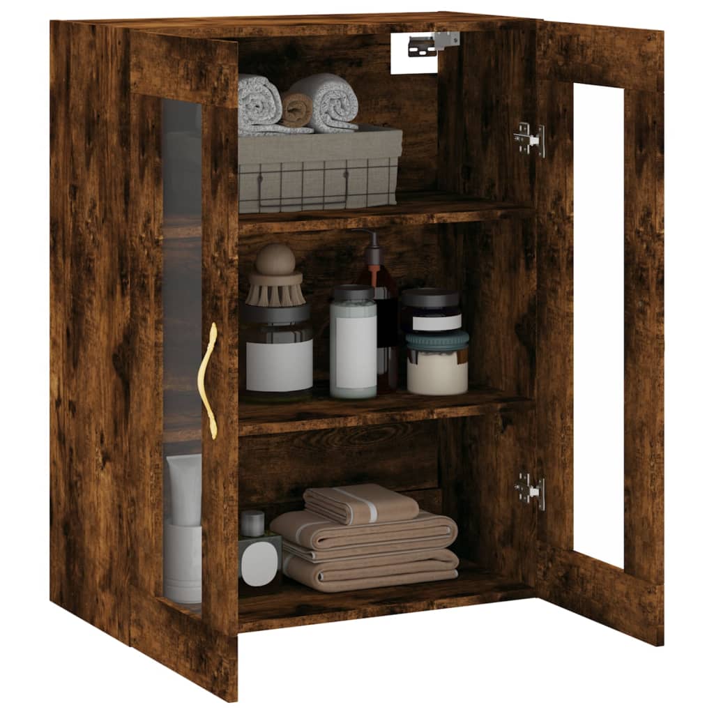 Wall-mounted cabinet, smoked oak, 69.5x34x90cm