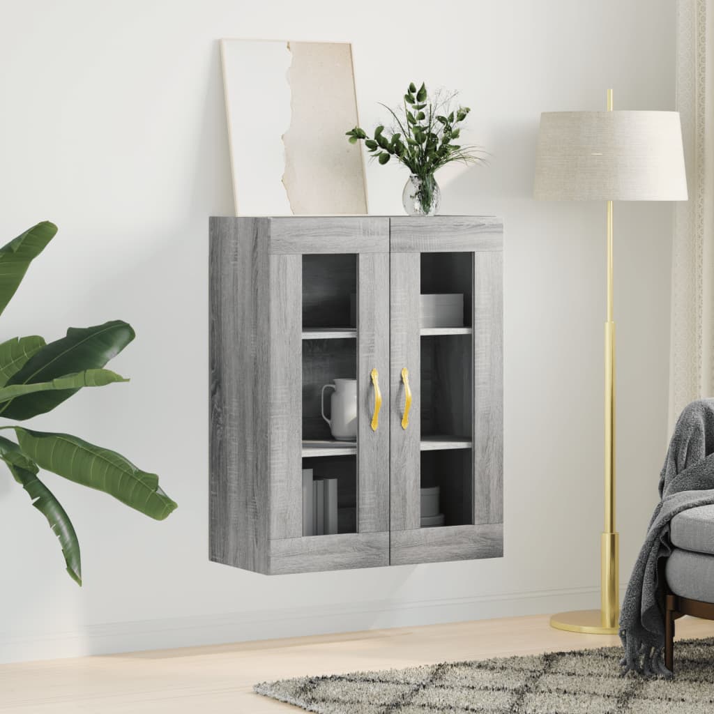 Wall-mounted cabinet, grey oak, 69.5x34x90cm