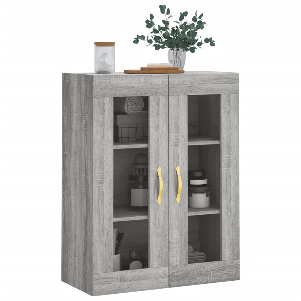 Wall-mounted cabinet, grey oak, 69.5x34x90cm