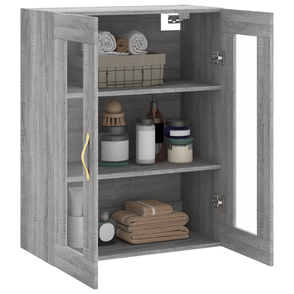 Wall-mounted cabinet, grey oak, 69.5x34x90cm